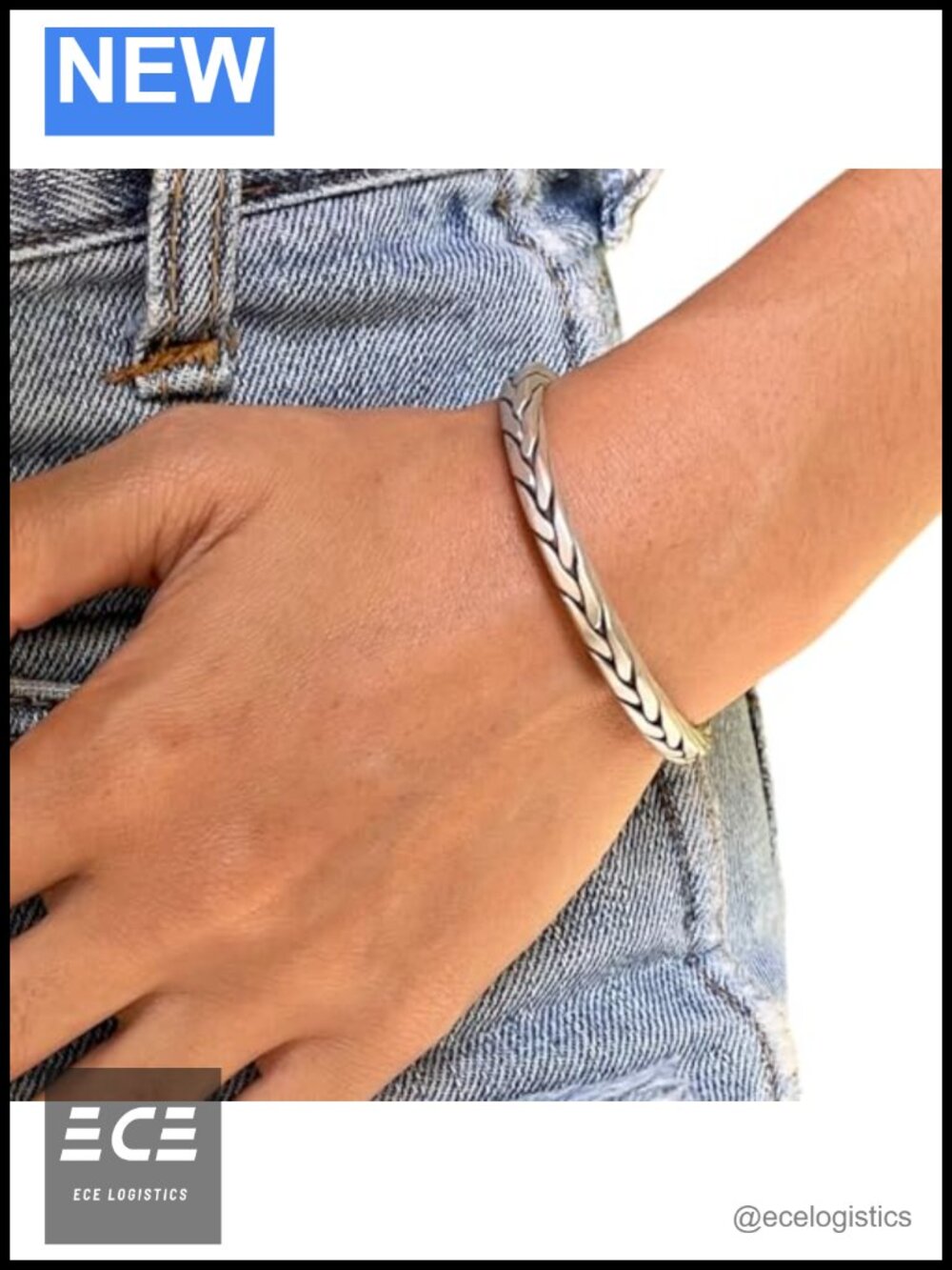 Braided Sterling Silver Cuff Bracelet Handmade Boho Ethnic Bangle Unisex